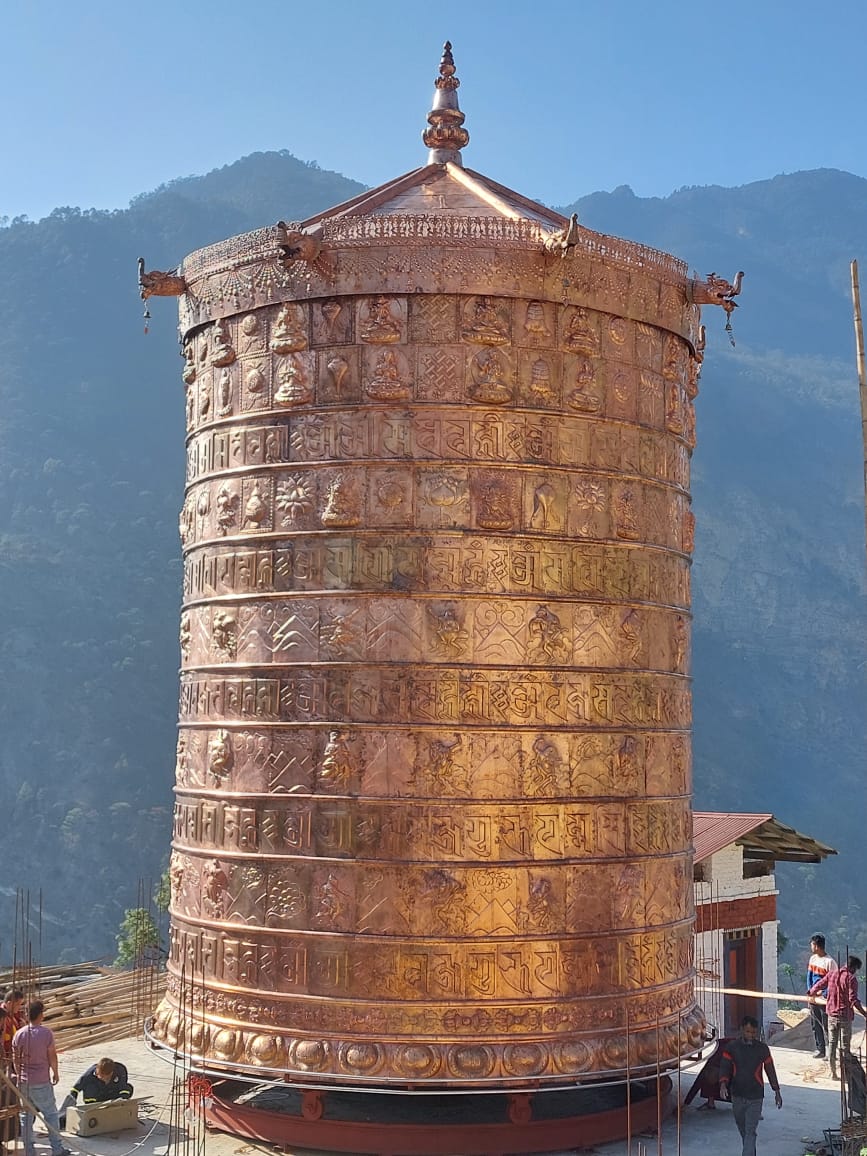 45-foot tall prayer wheel