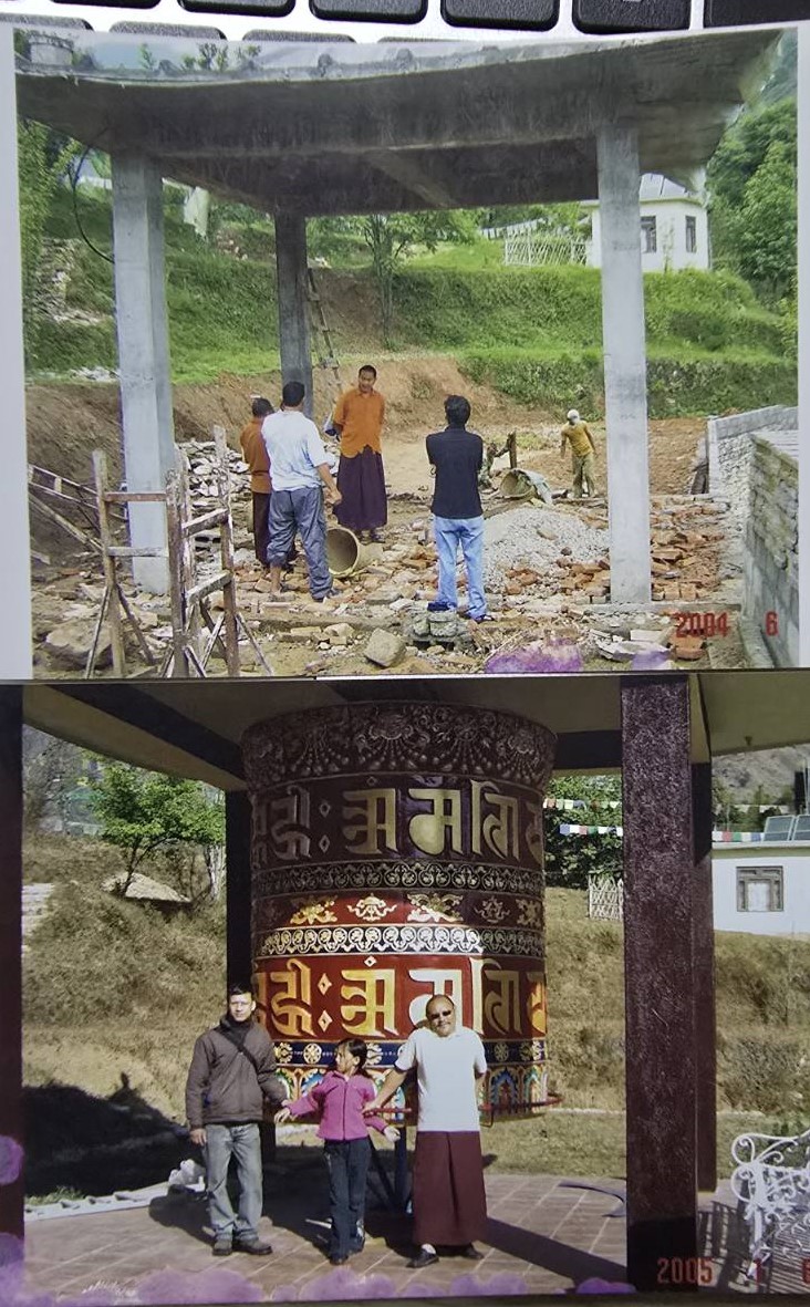 Prayer wheel before and after